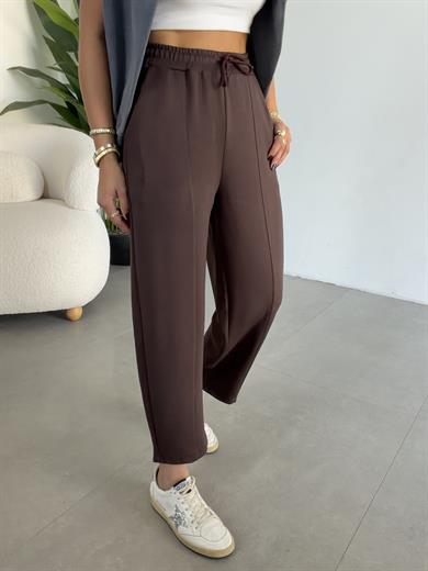 Kahve Önü Çimalı Modal Eşofman Altı