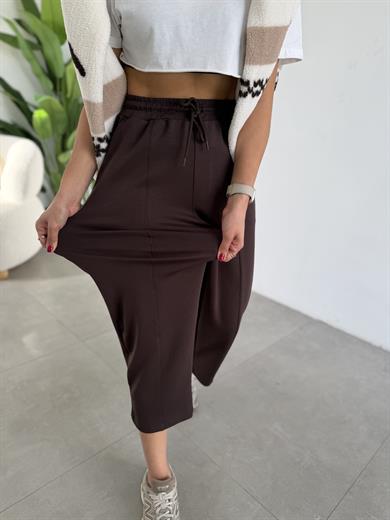 Kahve Önü Çimalı Modal Eşofman Altı