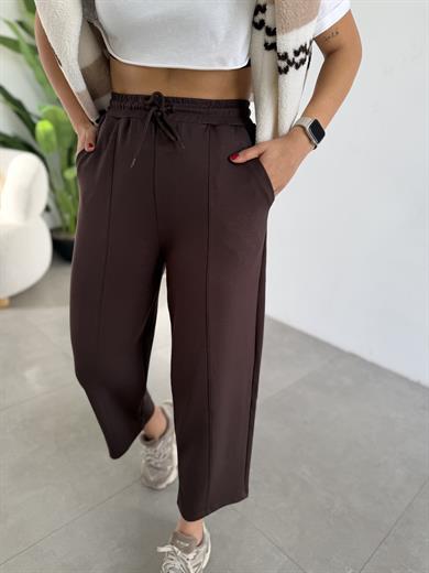 Kahve Önü Çimalı Modal Eşofman Altı