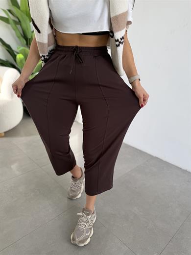 Kahve Önü Çimalı Modal Eşofman Altı