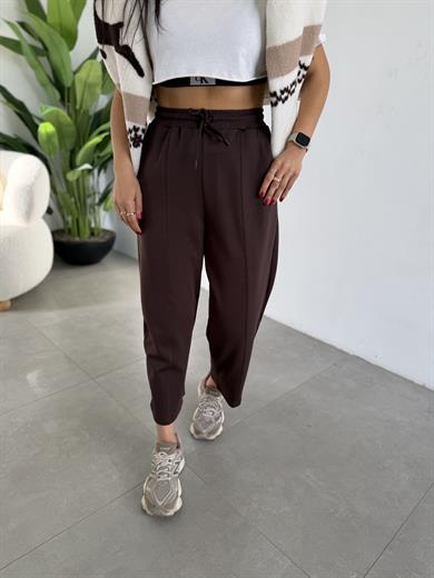 Kahve Önü Çimalı Modal Eşofman Altı