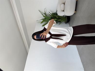Kahve Oys Modal Atkılı Tshirt Pantolon Takım