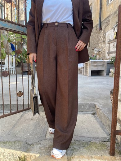 Kahve Palazzo Pantolon