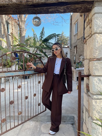 Kahve Palazzo Pantolon