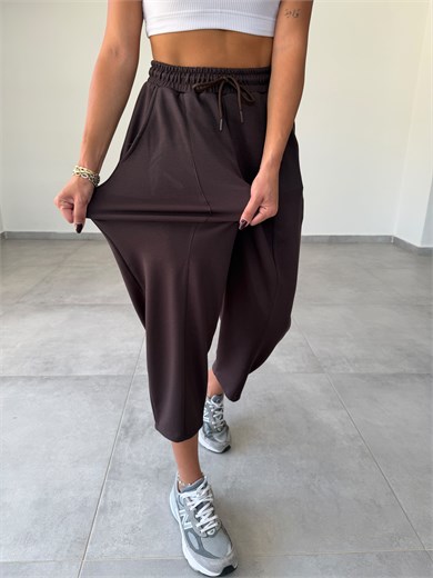 Kahve Pike Çimalı Balon Pantolon