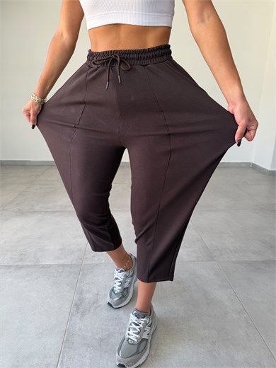 Kahve Pike Çimalı Balon Pantolon