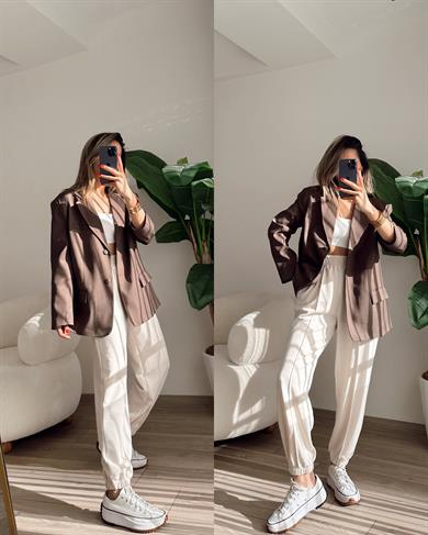 Kahve Poliviskon Ceket