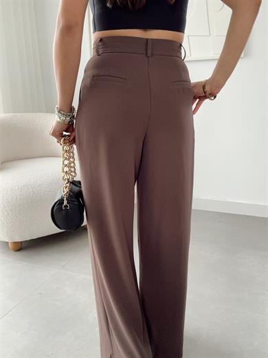 Kahve Premium Bol Paça Pantolon