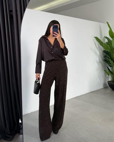 Kahve Pullu Pantolon