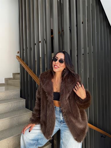 Kahve Şal Yaka Kürk