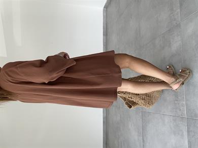 Kahve Şile Şortlu Kimono Takım