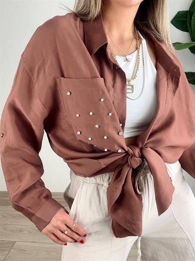 Kahve Taşlı Gömlek