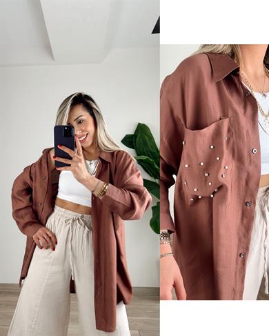 Kahve Taşlı Gömlek