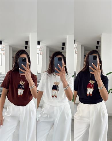 Kahve Teddy Basic Tişört