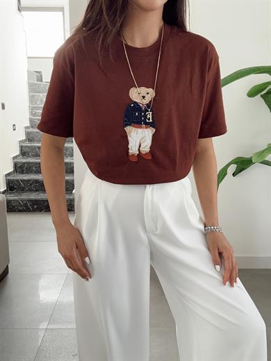 Kahve Teddy Basic Tişört