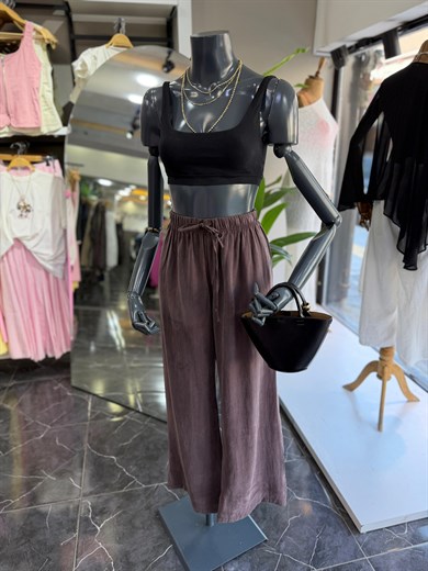 Kahve Tencel Cupra Pantolon