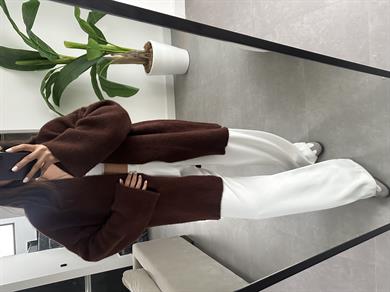 Kahve Sakallı Kısa Triko Hırka