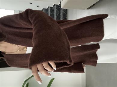 Kahve Sakallı Kısa Triko Hırka