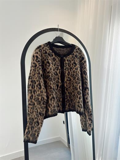 Kahve Tüylü Leopar Hırka