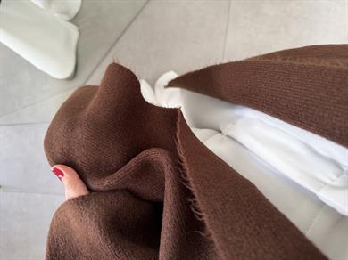 Kahve Uzun Salaş Maxi Triko Hırka