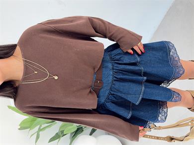 Kahve Yıkamalı Triko