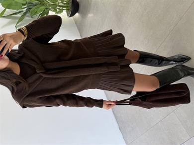 Kahve Yumoş Şalyaka Triko Kazak