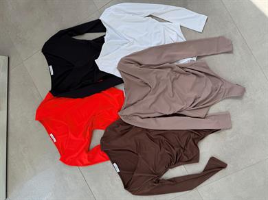 Kahve Zıbınlı Uzun Kol Body