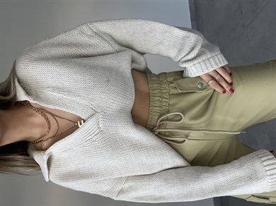 Kargo Cepli Olive Deri Pantolon