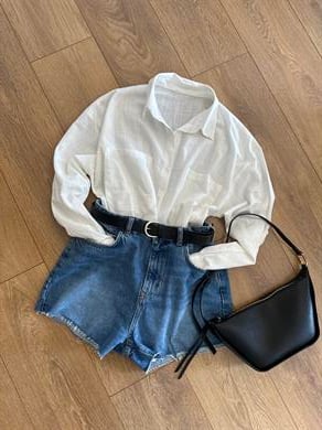 Kesik Paça Kot Şort