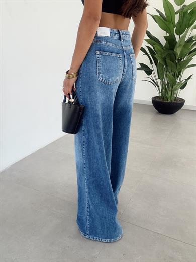 Mavi Geniş Paça Jean