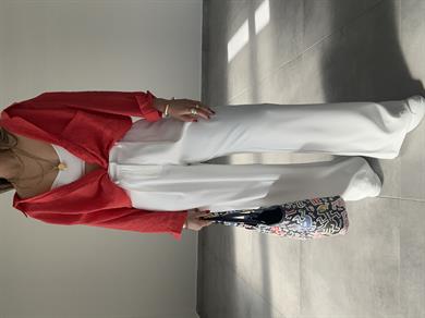 Kırmızı Düşük Omuz Oversize Gömlek