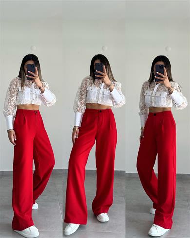 Kırmızı Hürrem Palazzo Pantolon