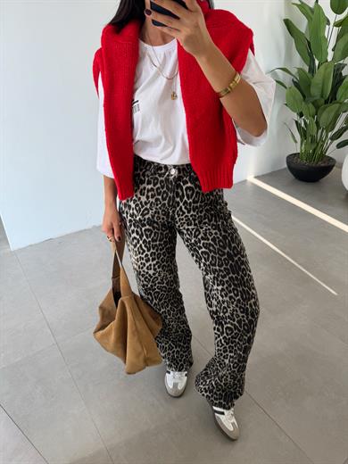 Kırmızı Uzun Kollu Kazak