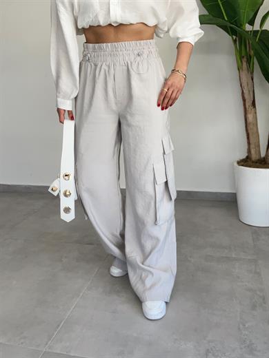 Körük Cepli Gri Pantolon