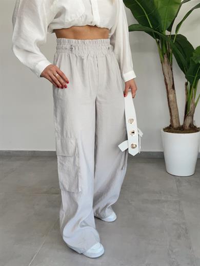 Körük Cepli Gri Pantolon