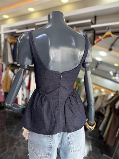 Kot Eteği Balon Detaylı Bluz