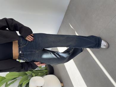 Koyu Mavi Tintli Wideleg Jean