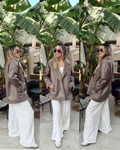 Koyu Vzon İçi Kürklü Mont