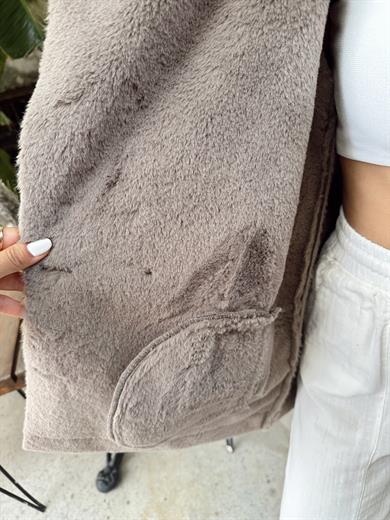 Koyu Vzon İçi Kürklü Mont