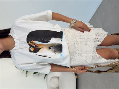 Krem Baskılı Tişört