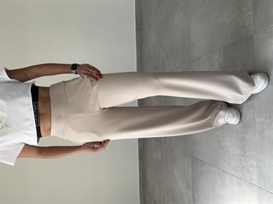 Krem Modal Kumaş Bol Paça Eşofman