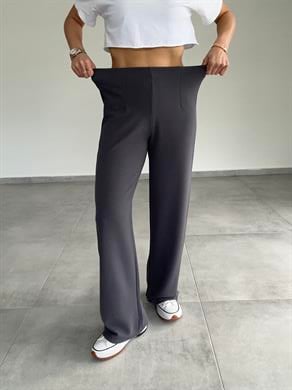 Krep Kemersiz Palazzo Antrasit Pantolon