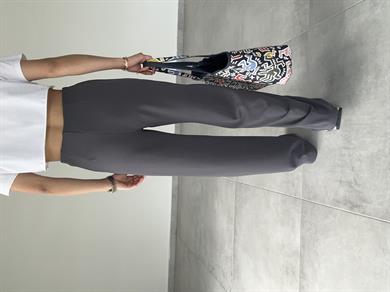 Krep Kemersiz Palazzo Antrasit Pantolon