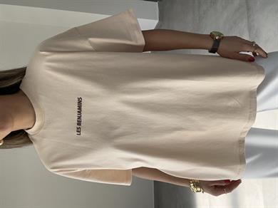 L-B Bej Bisiklet Yaka Tişört