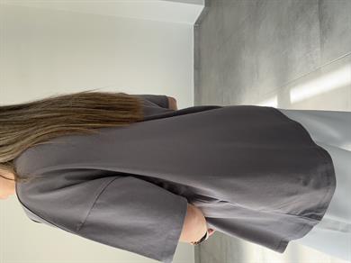 L-B Gri Bisiklet Yaka Tişört