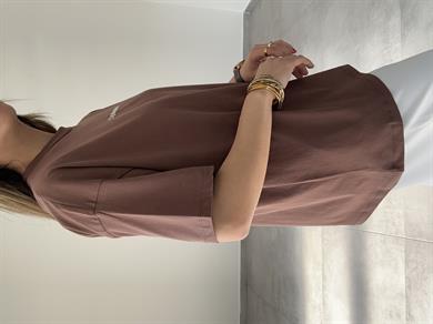 L-B Kahve Bisiklet Yaka Tişört