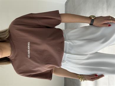 L-B Kahve Bisiklet Yaka Tişört