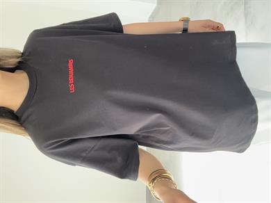 L-B Siyah Bisiklet Yaka Tişört