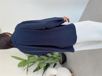 Lacivert Ayrobin Cepli Oversize Gömlek