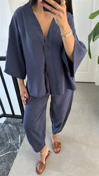 Lacivert Bluz Pantolon Takım